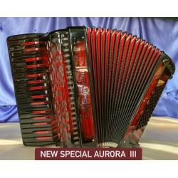 New Special Red/Black 34 key 72 Bass Swing 3 Voice Mengascini Aurora III Piano Accordion