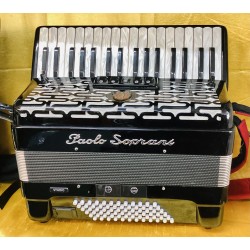 Paolo Soprani Musette Midi + Mics 34 Key 72 Bass 3 Voice Studio Model Piano Accordion Used