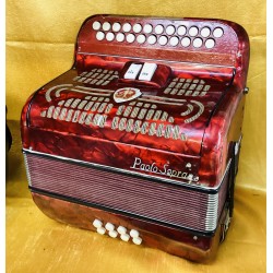 Paolo Soprani B/C Needs Restoration 1950s 4 Voice Red badge 2 Row Accordion For Repair