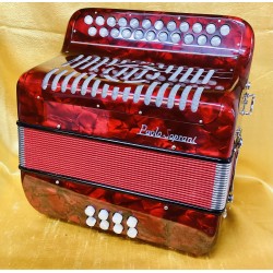 Paolo Soprani B/C Grey (Special Red) Jubilee III Button Accordion Used
