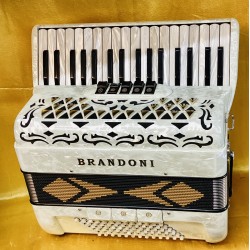 Brandoni 66C 34/78 Bass 3 Voice White Accordion Used