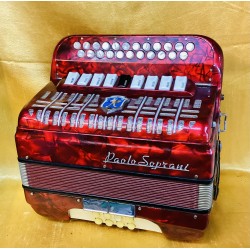 Paolo Soprani Early 1950s C#/D Blue Badge 9 Coupler Button Accordion Used