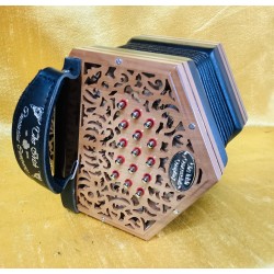 New Vintage C/G 30 Button Rosewood Anglo Concertina Jeffries Layout