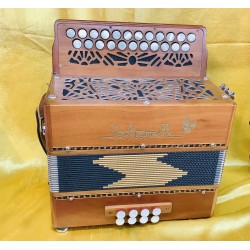 Saltarelle Nuage Wooden 3 voice 2 Row Irish dry tuned Accordion Used