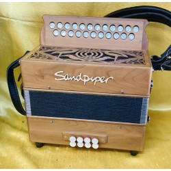 Sandpiper C#/D 23 Button Wooden 2 Voice Irish Style Accordion Used
