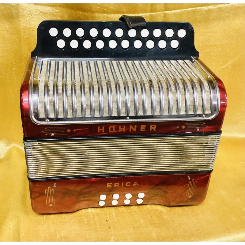 Hohner Erica C/F 21 Button Accordion Used Hohner Erica C/F 21 Button Accordion Used
