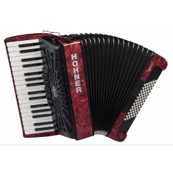 New Hohner Bravo III 34/72 Tremolo 3 Voice Red Piano Accordion