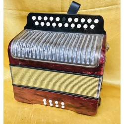 Hohner B/C Double Ray Black Dot Button Accordion Used