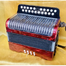 Hohner B/C Double Ray Black Dot Button Accordion Used