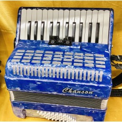 Chanson Blue 26 key 48 Bass Piano Accordion Used