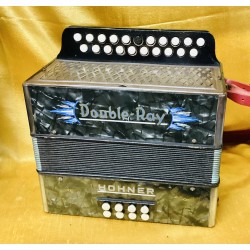 Hohner B/C Double Ray Black Dot 21 Button Accordion Used