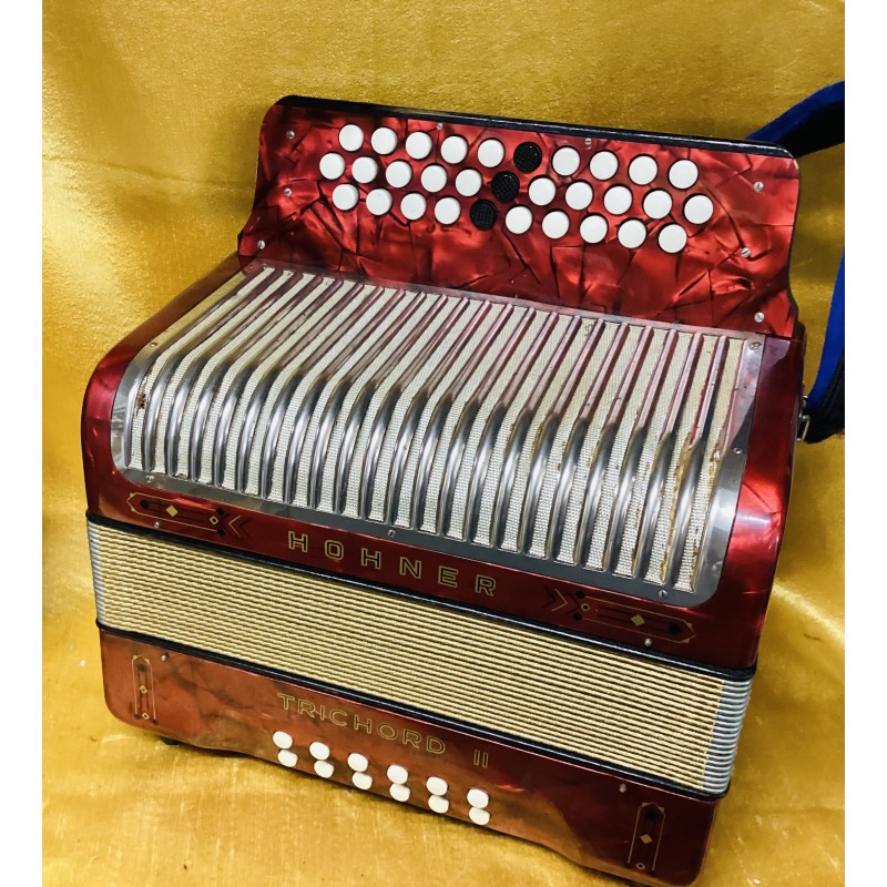 Hohner Trichord II B/C/Cs 2 Voice German made 31 button accordion Used Hohner Trichord II B/C/Cs 2 Voice German made 31 button accordion Used
