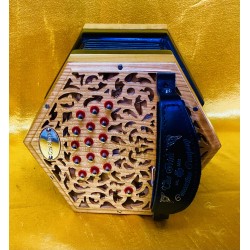 A P James C/G 30 Button Anglo Concertina Solid Sapele Wooden Ends Used