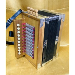 4 Stop Key C Cajun Style Melodeon Used