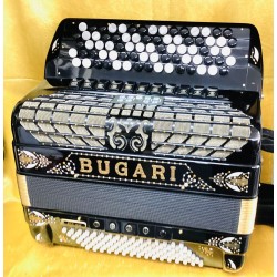 Bugari Gold Midi C Scale 77 button 96 bass 4 voice musette 5 Row Chromatic Accordion Used