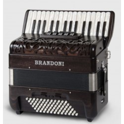 New Brandoni 66W 3 Voice Solid Dark Mahogany Piano Accordion