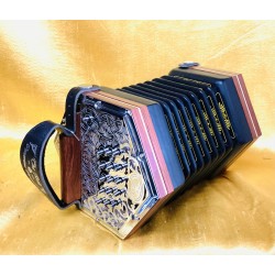 New Vintage C/G 30 Button Polished Steel Ends Anglo Concertina Jeffries Layout
