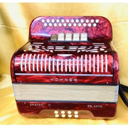 Hohner C/Csharp Amatona IV 4 Voice Musette Button Accordion Used