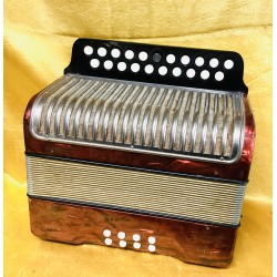 Hohner B/C Double Ray Black Dot Button Accordion Used