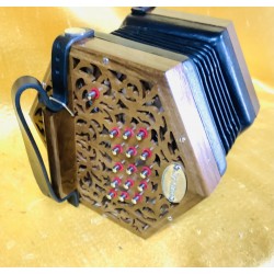 Used Clare Walnut C/G 30 Button Anglo Concertina Wooden Ends