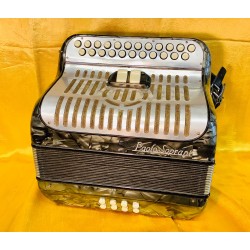 Old Grey Paolo Soprani B/C 4 voice 2 Row accordion Used