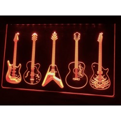 LED 5 Guitar Acrylic Table Night Light Decorative 3D Illusion
