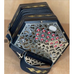 Used Lachenal Anglo Concertina G/C 32 button Raised Metal Ends