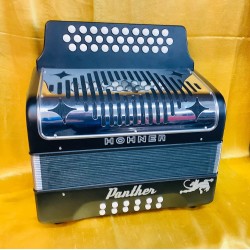 Hohner Panther B/C/F 2 Voice 3 Row Button Accordion Used