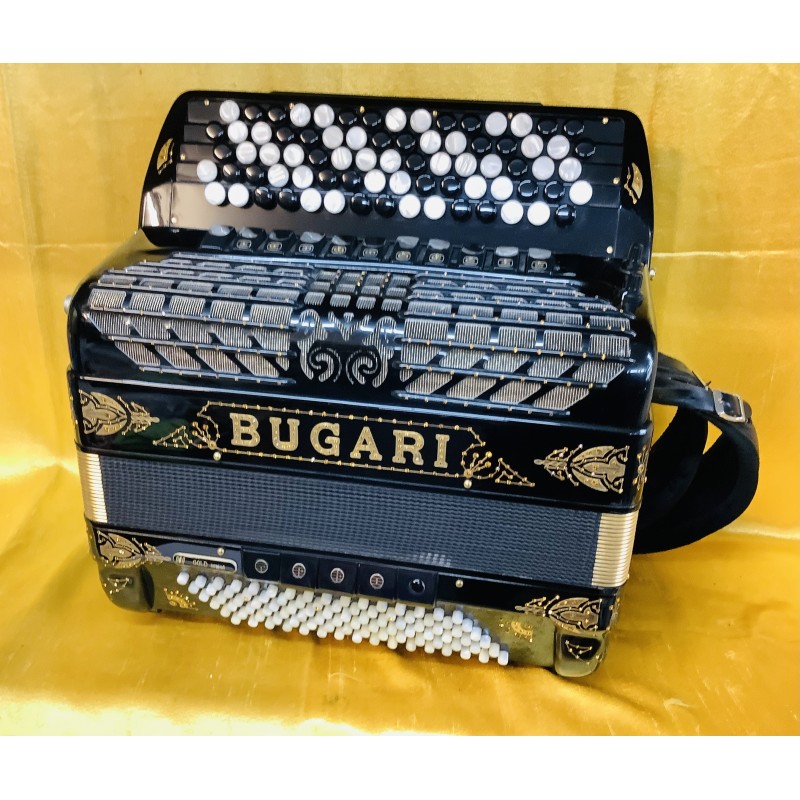Bugari Gold Midi C Scale 77 button 96 bass 4 voice musette 5 Row Chromatic Accordion Used