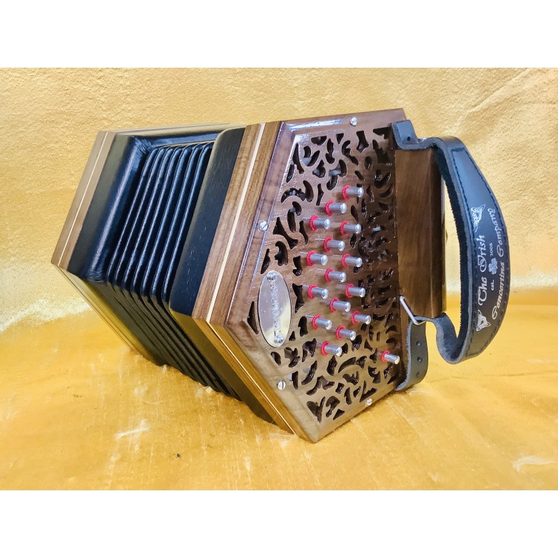 New Vintage Anglo Concertina C/G 30 button Walnut Jeffries Layout